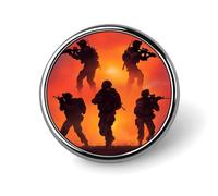 Broches/épingles à col représentant des silhouettes de tireurs d'élite (style militaire) - Accessoires pour vêtements et manteaux