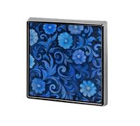 Broches et épingles à fleurs bleues unisexes carrées légères pour vêtements, châle, chapeau
