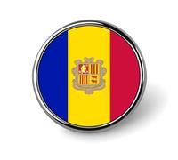 Broches et épingles à l'effigie du drapeau de la Principauté d'Andorre - Boutons ethniques vintage - Épingles fantaisie, créatives et patriotiques