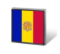 Broches et épingles à l'effigie du drapeau de la Principauté d'Andorre - Boutons ethniques vintage - Épingles fantaisie, créatives et patriotiques