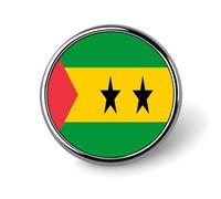 Broches et épingles à l'effigie du drapeau de la République de Sao Tomé-et-Principe - Charme chic carré/cercle/cœur - Amis
