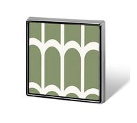 Broches et épingles carrées légères avec motif d'arche vert et blanc, unisexe, pour vêtements, châle, chapeau