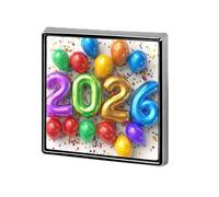 Broches et épingles carrées légères en forme de ballon métallique arc-en-ciel ludique 2026 pour vêtements, châle, chapeau