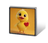 Broches et épingles carrées légères en forme de canard tenant un cœur dans la main pour vêtements, châle, chapeau