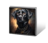 Broches et épingles carrées légères en forme de chien noir unisexe pour vêtements, châle, chapeau