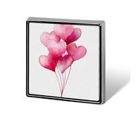 Broches et épingles carrées légères en forme de cœur avec ballons, pour vêtements, châle, chapeau