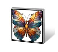 Broches et épingles carrées légères en forme de papillon coloré en verre teinté pour vêtements, châle, chapeau