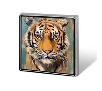 Broches et épingles carrées légères en forme de tête de tigre vintage pour vêtements, châle, chapeau