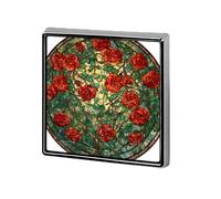 Broches et épingles carrées légères en verre teinté avec 15 roses rouges et vignes pour vêtements, châle, chapeau