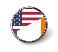 Broches et épingles rondes aux couleurs des drapeaux des États-Unis et de l'Irlande (2,5 cm) pour femmes et hommes, à accrocher à un chapeau, un sac ou un sac à dos.
