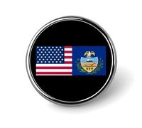 Broches et épingles rondes Drapeau des États-Unis et de la Pennsylvanie pour femmes, 2,5 cm, épingle de revers pour hommes, décoration pour chapeau, sac ou sac à dos