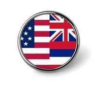 Broches et épingles rondes Drapeau des États-Unis et d'Hawaï pour femmes, 2,5 cm, épingle de revers pour hommes, décoration pour chapeau, sac ou sac à dos