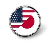 Broches et épingles rondes drapeaux des États-Unis et du Japon pour femmes, 2,5 cm, épingle de revers pour hommes, décoration pour chapeau, sac ou sac à dos