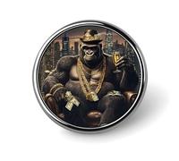 Broches et épingles rondes Gorilla, petit badge décoratif de 2,5 cm pour vêtements, sacs, sacs à dos, chapeaux
