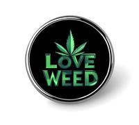 Broches et épingles rondes « J'aime l'herbe » : petit badge décoratif de 2,5 cm pour vêtements, sacs, sacs à dos, chapeaux