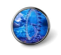 Broches et épingles rondes London Eyes in Night Moon pour femmes, 2,5 cm, épingle de revers pour hommes, décoration pour chapeau, sac, sac à dos