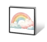 Broches et épingles unisexes aquarelles pastel arc-en-ciel avec nuages doux et carrés légers pour vêtements, châle, chapeau