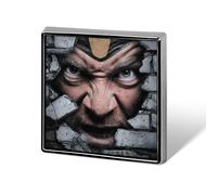 Broches et épingles unisexes carrées légères Crushing Through Brick Wall en colère pour vêtements, châle, chapeau