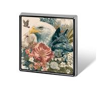 Broches et épingles unisexes carrées légères, inspirées par la nature et la faune sauvage, représentant un, un loup et une fleur. Bijou idéal pour vêtements, châles et chapeaux.