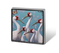 Broches et épingles unisexes élégantes grues blanches et papillons pastel carrés légers pour vêtements, châle, chapeau