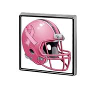 Broches et épingles unisexes en forme de casque de football rose avec ruban contre le cancer - Pour vêtements, châle, chapeau