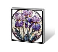 Broches et épingles unisexes en verre teinté avec fleurs violettes et lavande carrées légères pour vêtements, châle, chapeau