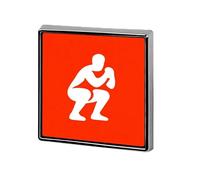 Broches et épingles unisexes « Person Doing A Squat on Orange » - Insigne carré léger - Bijoux pour vêtements, châle, chapeau