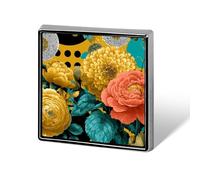 Broches et épingles unisexes rétro avec fleurs jaunes, roses, feuilles bleues, carrées, légères, bijoux pour vêtements, châle, chapeau