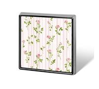 Broches et épingles vintage à rayures roses roses unisexes carrées légères pour vêtements, châle, chapeau