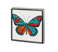 Broches et épingles vintage style années 70 avec ailes de papillon bleu fluo orange unisexe carré léger bijoux pour vêtements châle chapeau