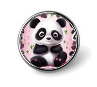 Broches et insignes pour hommes et femmes - Badge rond en métal Panda et étoile pour chemises, vestes et chapeaux
