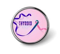 Broches et insignes pour le mois de sensibilisation au cancer de la thyroïde, à accrocher à un sac à dos, des vêtements, des chapeaux ou à un bouton. Décoration
