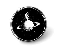 Broches et pins en forme d'astronaute mignon à vélo pour femmes et hommes, porte-badge rond pour vêtements, sacs, sacs à dos, chapeaux