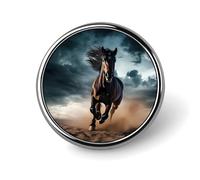 Broches et pins étalon sauvage pour femmes et hommes, porte-badge rond pour vêtements, sacs, sacs à dos, chapeaux