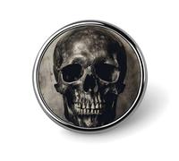 Broches et pins Halloween effrayants en forme de crâne grunge pour femmes et hommes, porte-badge rond pour vêtements, sacs, sacs à dos, chapeaux