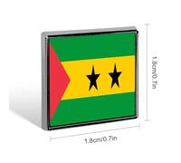 Broches Et Pins Tendance Représentant Le Drapeau De La République De Sao Tomé-Et-Principe Breloques Chics En Forme De Carré De Cercle Cœur Badges Patriotiques Vintage Vêtements Accessoires Cadeau