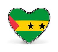 Broches Et Pins Tendance Représentant Le Drapeau De La République De Sao Tomé-Et-Principe Breloques Chics En Forme De Carré De Cercle Cœur Badges Patriotiques Vintage Vêtements Accessoires Cadeau