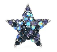 Broches étoiles brillantes pour femmes unisexe 2 couleurs strass cinq-triangle étoile fête bureau broche cadeaux