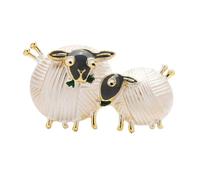 Broches mignonnes en forme de mouton mangeant de l'herbe, en émail, 4 couleurs, for fête, décontractées(White)