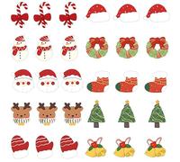 Broches Noël Broche Noel 30 Pcs YouXiaor Badge Broche Épinglettes Broche Mignonne Bande Dessinée Aiguille Ensemble Broches Noël Cerf Arbre Noël Bonhomme Neige Broches pour Bijoux Cadeau Ornements Noël