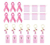 Broches Octobre Rose en Satin avec épingles à Nourrice, Pins Ruban Rose Cancer du Sein pré-découpé Pour Sensibilisation au Cancer du Sein pour Femme et Homme, 2025 Accessoires (Pink-4 Types 6 Each)