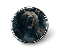 Broches Ours Sauvages Puissants, Épingles Rondes, Badges, Épingles de Col pour Robe, Manteau, Accessoires
