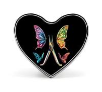 Broches papillon pour coiffeur, pour femmes et hommes, avec un joli badge cœur, idéales pour les fêtes et les mariages.