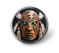 Broches personnalisées de 2,5 cm (1 pouce) représentant un masque du dieu de la pluie, idéales pour costumes, hommes et femmes. Broches humoristiques vintage pour sacs, vestes, sacs à dos et chapeaux