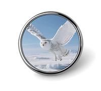 Broches personnalisées de 2,5 cm représentant une chouette blanche des neiges, idéales pour costumes, hommes et femmes. Broches humoristiques vintage pour sacs, vestes, sacs à dos et chapeaux. Collec