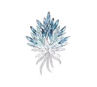 Broches pour femmes, 14K Gold Gradient Moissanite Wheat Brooch, Fashionable and Elegant Pin for High-End Outfits and Coats(Blue)