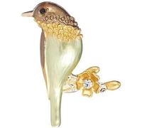 Broches pour femmes, 14K Gold Lucky Magpie Brooch, Moissanite & Oil Drop Design High-End Pin, Anti-Loss Buckle for Suit Collar(Golden)