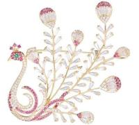 Broches pour femmes, 14K Gold Moissanite Phoenix Brooch, High-end Multi-Purpose Pin for Coats and Jackets(Rose Red)