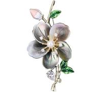 Broches pour femmes, 14K Gold Natural Freshwater Pearl Flower Brooch, Shell Floral Pin, High-end Multi-purpose Accessory(Gray)