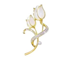 Broches Pour Femmes Broche Col Tulipes avec Fleurs | Accessoire Bijou Floral Élégant avec Clip pour Pull - Femme, Fille et Mariage